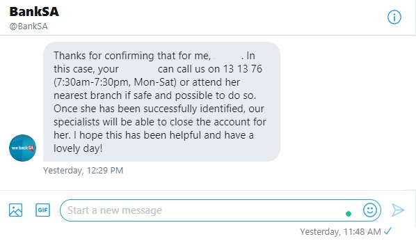 My Conversation with Customer Support of Bank SA on Twitter