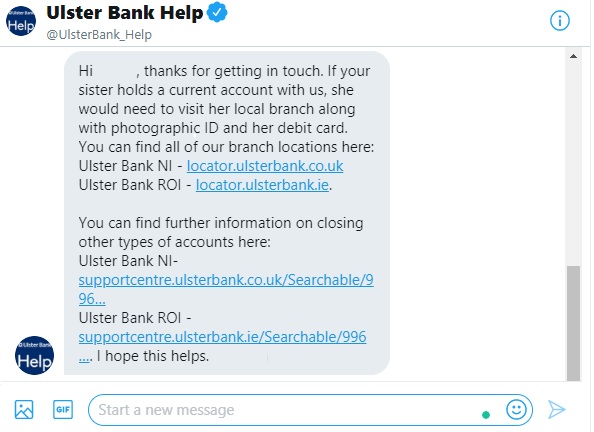 My Conversation with Ulster Bank's Customer Care